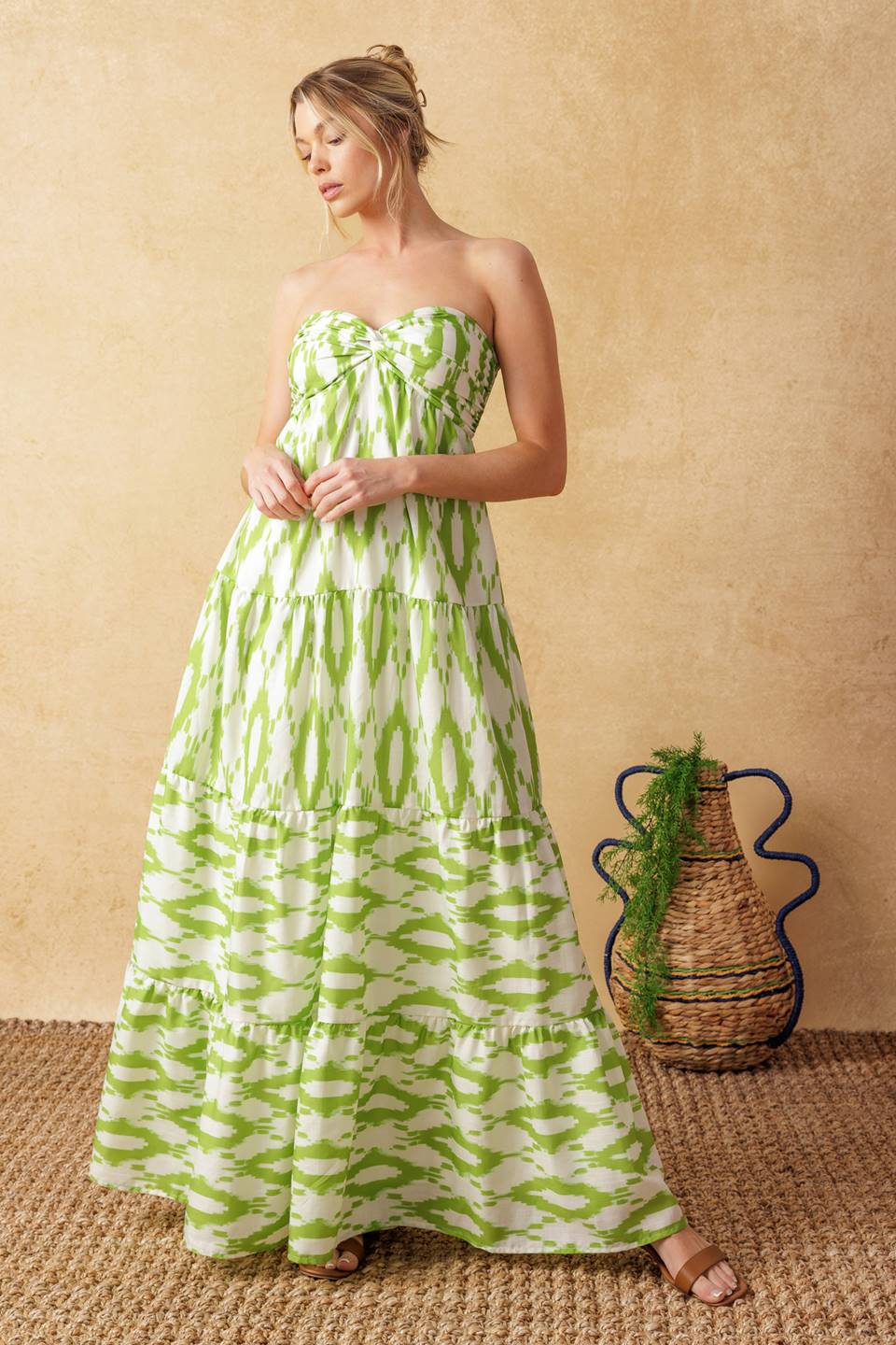 PETALS OF TIME WOVEN MAXI DRESS Flying Tomato